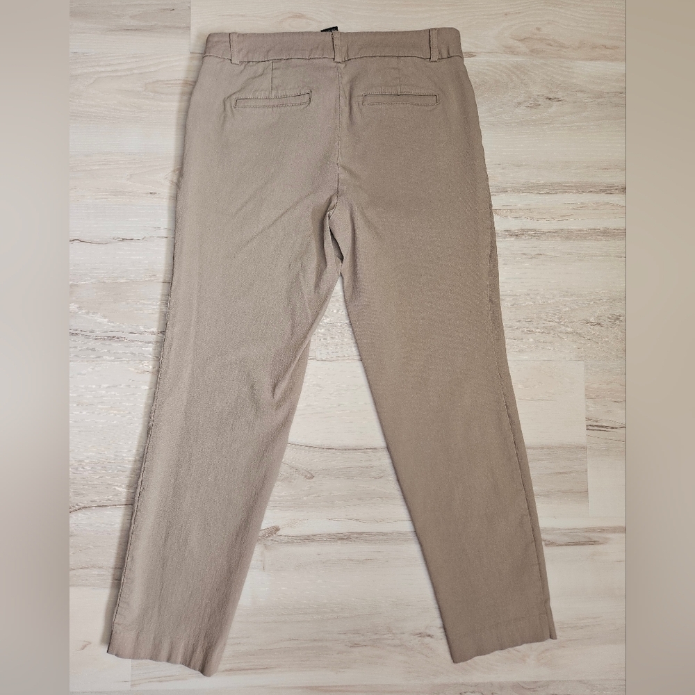 AB StudioTan Khaki Stretch Chino Dress Pants Size 10 Rayon Blend Career Trousers - Picture 8 of 9
